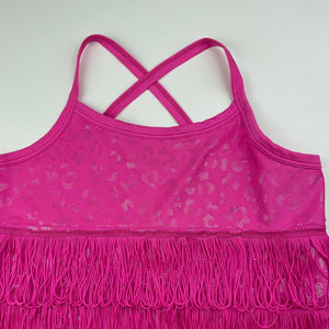 Girls Mango, pink & silver dance / party dress, mark on chest, FUC, size 12, L: 70cm