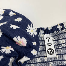 Load image into Gallery viewer, Girls KID, floral linen / viscose dress, wash fade, FUC, size 12, L: 75cm