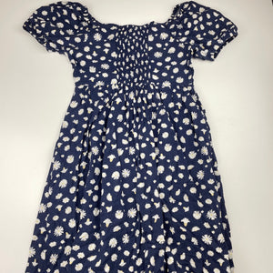 Girls KID, floral linen / viscose dress, wash fade, FUC, size 12, L: 75cm