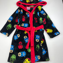 Load image into Gallery viewer, Boys Marvel, fleece dressing gown / bath robe, L: 60cm, GUC, size 3-4,  