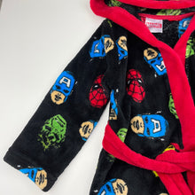 Load image into Gallery viewer, Boys Marvel, fleece dressing gown / bath robe, L: 60cm, GUC, size 3-4,  