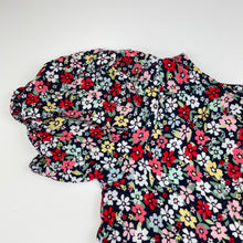 Load image into Gallery viewer, Girls H&amp;M, navy floral viscose dress, armpit to armpit: 30cm, FUC, size 5-6, L: 60cm