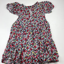Load image into Gallery viewer, Girls H&amp;M, navy floral viscose dress, armpit to armpit: 30cm, FUC, size 5-6, L: 60cm