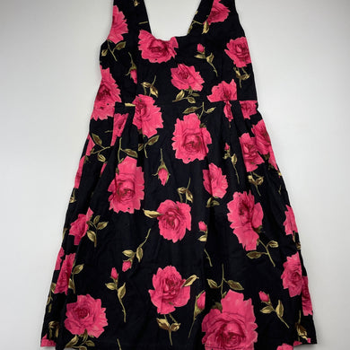 Girls floral, lightweight cotton dress, no labels, armpit to armpit: 33cm, GUC, size 12, L: 74cm