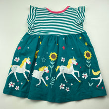 Load image into Gallery viewer, Girls stretchy, casual dress, unicorns, no labels, armpit to armpit: 27cm, EUC, size 2, L: 42cm