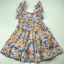 Load image into Gallery viewer, Girls Gingersnaps, floral cotton summer dress, GUC, size 4, L: 50cm