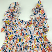 Load image into Gallery viewer, Girls Gingersnaps, floral cotton summer dress, GUC, size 4, L: 50cm