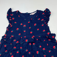 Load image into Gallery viewer, Girls H by Hamleys, cotton lined navy dress, strawberries, EUC, size 1, L: 45cm