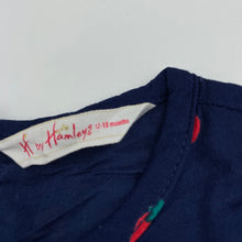 Load image into Gallery viewer, Girls H by Hamleys, cotton lined navy dress, strawberries, EUC, size 1, L: 45cm