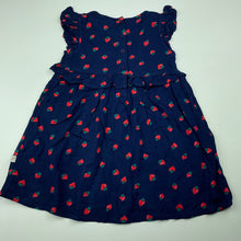 Load image into Gallery viewer, Girls H by Hamleys, cotton lined navy dress, strawberries, EUC, size 1, L: 45cm