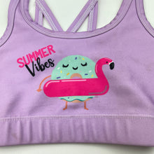 Load image into Gallery viewer, Girls purple, swim top, flamingo, FUC, size 4,  
