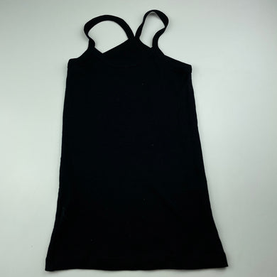 Girls black, cotton singlet top, EUC, size 12,  
