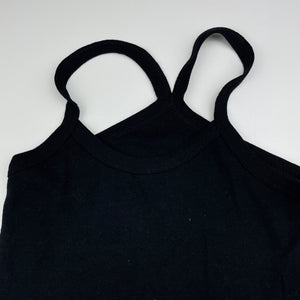 Girls black, cotton singlet top, EUC, size 12,  