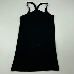 Girls black, cotton singlet top, EUC, size 12,  