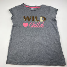 Load image into Gallery viewer, Girls Target, grey cotton t-shirt / top, sequins, GUC, size 9,  