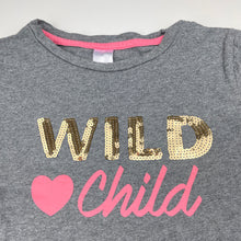 Load image into Gallery viewer, Girls Target, grey cotton t-shirt / top, sequins, GUC, size 9,  