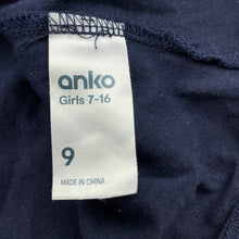 Load image into Gallery viewer, Girls Anko, navy cotton long sleeve t-shirt / top, EUC, size 9,  