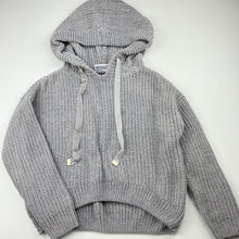Load image into Gallery viewer, Girls Mango, grey knitted hoodie sweater, FUC, size 7,  