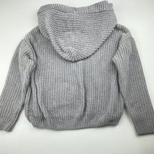 Load image into Gallery viewer, Girls Mango, grey knitted hoodie sweater, FUC, size 7,  