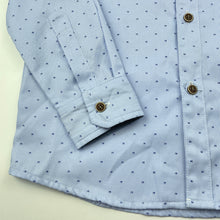Load image into Gallery viewer, Boys Blue Sky, lightweight long sleeve shirt, top button missing, FUC, size 5-6,  