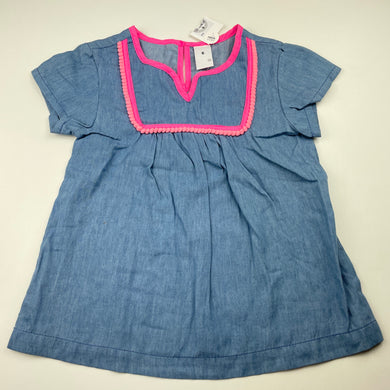 Girls Target, chambray cotton short sleeve top, NEW, size 6,  