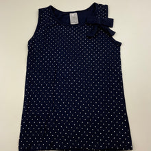 Load image into Gallery viewer, Girls Target, navy &amp; white spot tank top, EUC, size 6,  