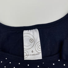 Load image into Gallery viewer, Girls Target, navy &amp; white spot tank top, EUC, size 6,  