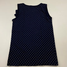 Load image into Gallery viewer, Girls Target, navy &amp; white spot tank top, EUC, size 6,  