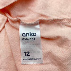 Girls Anko, pink cotton t-shirt / top, EUC, size 12,  