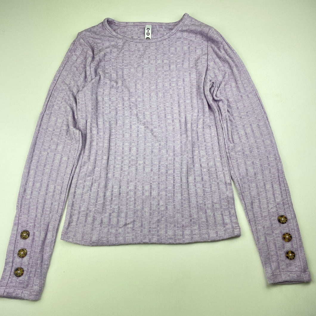 Girls KID, purple stretchy long sleeve top, EUC, size 12,  
