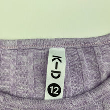 Load image into Gallery viewer, Girls KID, purple stretchy long sleeve top, EUC, size 12,  