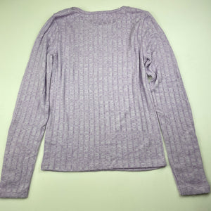 Girls KID, purple stretchy long sleeve top, EUC, size 12,  