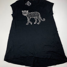 Load image into Gallery viewer, Girls Miss Understood, black cotton long t-shirt / top, L: 61cm at front, EUC, size 16,  