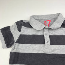 Load image into Gallery viewer, Boys Cotton On, grey stripe cotton polo top, GUC, size 7,  