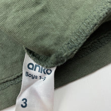 Load image into Gallery viewer, Boys Anko, khaki cotton t-shirt / top, GUC, size 3,  