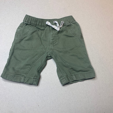 Boys Anko, khaki casual shorts, elasticated, GUC, size 0,  