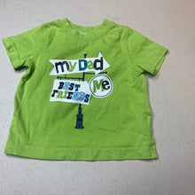 Load image into Gallery viewer, Boys Mothercare, green cotton t-shirt / top, dad, EUC, size 0,  