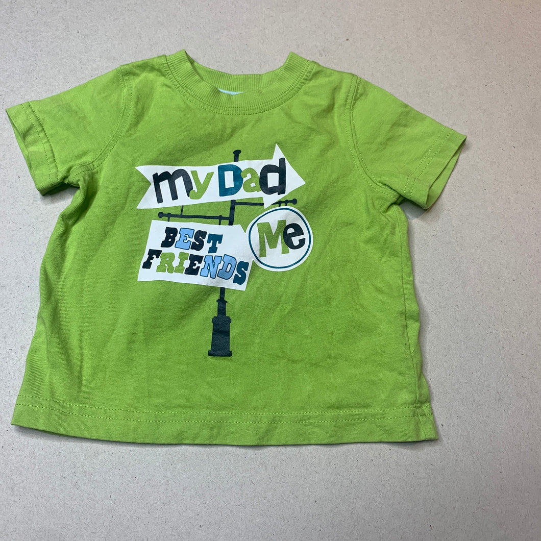 Boys Mothercare, green cotton t-shirt / top, dad, EUC, size 0,  