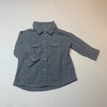 Load image into Gallery viewer, Boys Anko, grey cotton long sleeve shirt, EUC, size 0,  