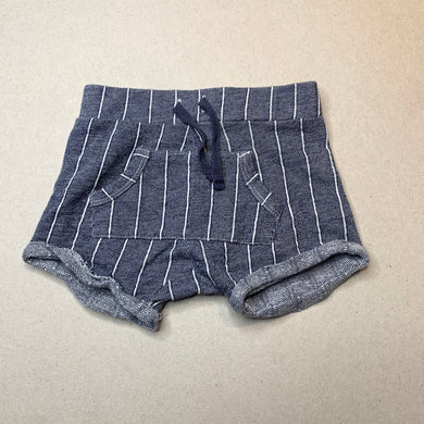 Boys Anko, striped cotton shorts, elasticated, GUC, size 00,  