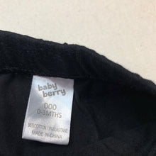 Load image into Gallery viewer, Girls Baby Berry, black stretchy leggings / bottoms, EUC, size 000,  