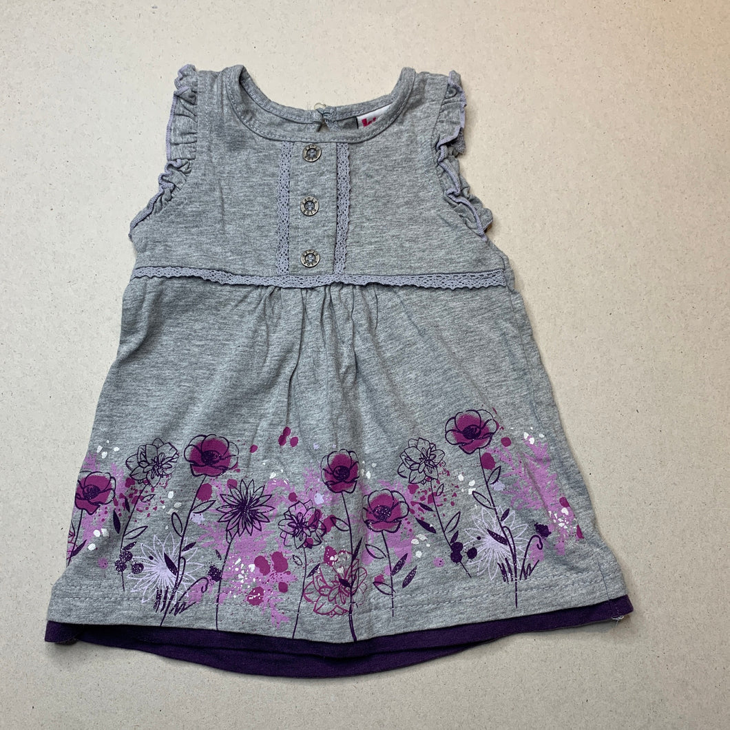 Girls Kids Stuff, floral cotton casual dress, GUC, size 0, L: 35cm