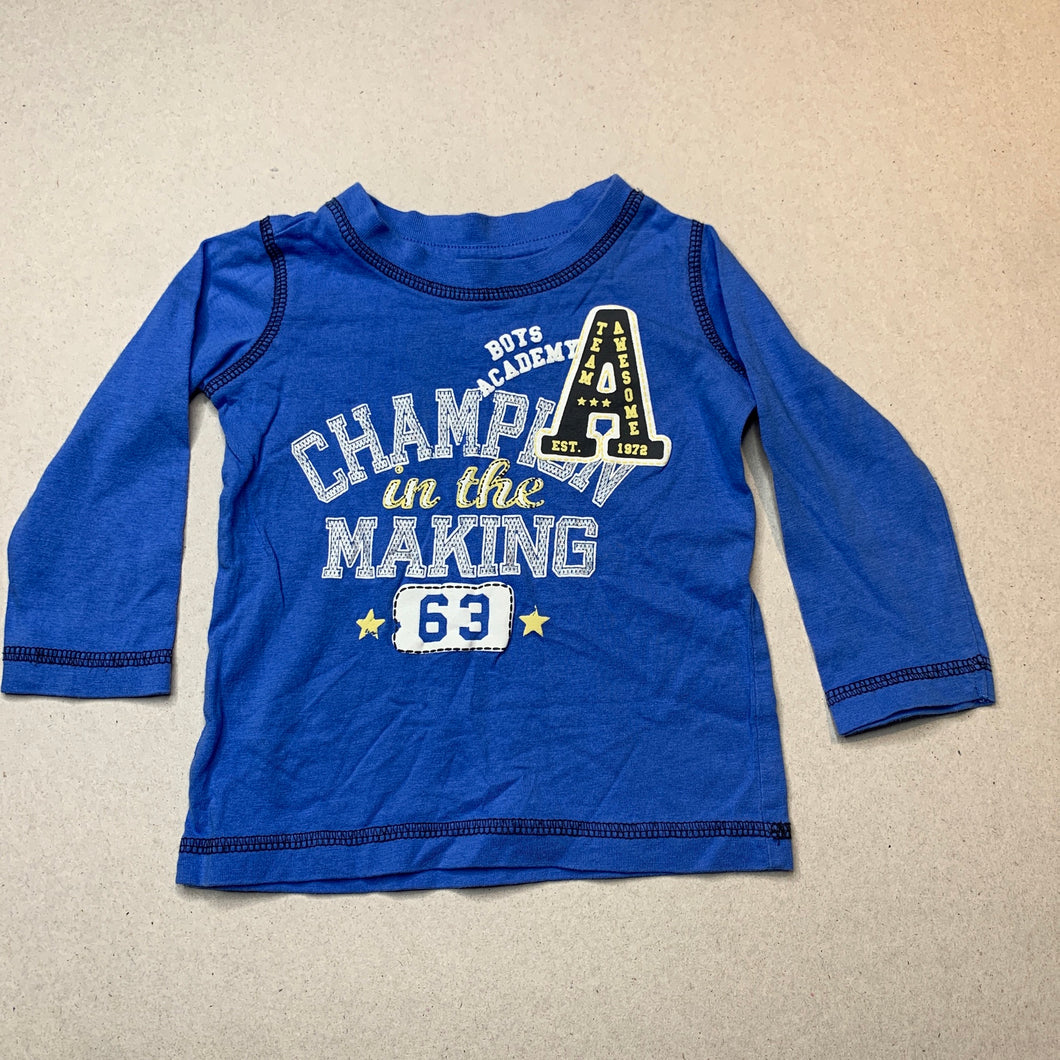 Boys Tiny Little Wonders, cotton long sleeve top, GUC, size 0,  