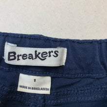 Load image into Gallery viewer, Boys Breakers, stretch cotton shorts, adjustable, GUC, size 1,  