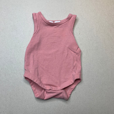 Girls Dymples, pink stretchy singletsuit romper, FUC, size 000,  