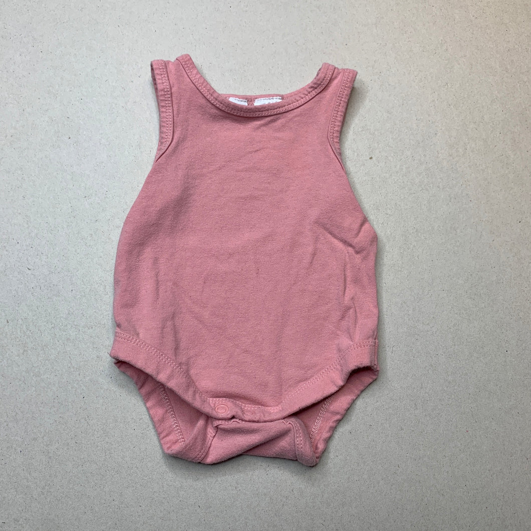 Girls Dymples, pink stretchy singletsuit romper, FUC, size 000,  