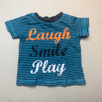 Boys Tiny Little Wonders, striped cotton t-shirt / top, GUC, size 00,  