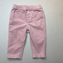 Load image into Gallery viewer, Girls H&amp;M, pink stretchy corduroy pants, elasticated, FUC, size 00,  