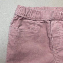 Load image into Gallery viewer, Girls H&amp;M, pink stretchy corduroy pants, elasticated, FUC, size 00,  