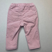 Load image into Gallery viewer, Girls H&amp;M, pink stretchy corduroy pants, elasticated, FUC, size 00,  